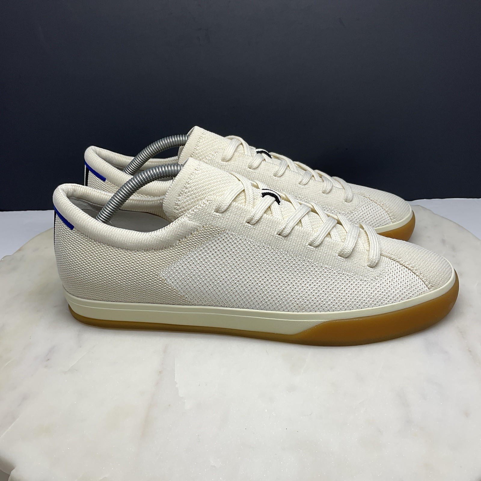 Rothy’s The Lace Up Sneaker Blonde Womens Size 11.5. Cream Beige Comfort Shoes