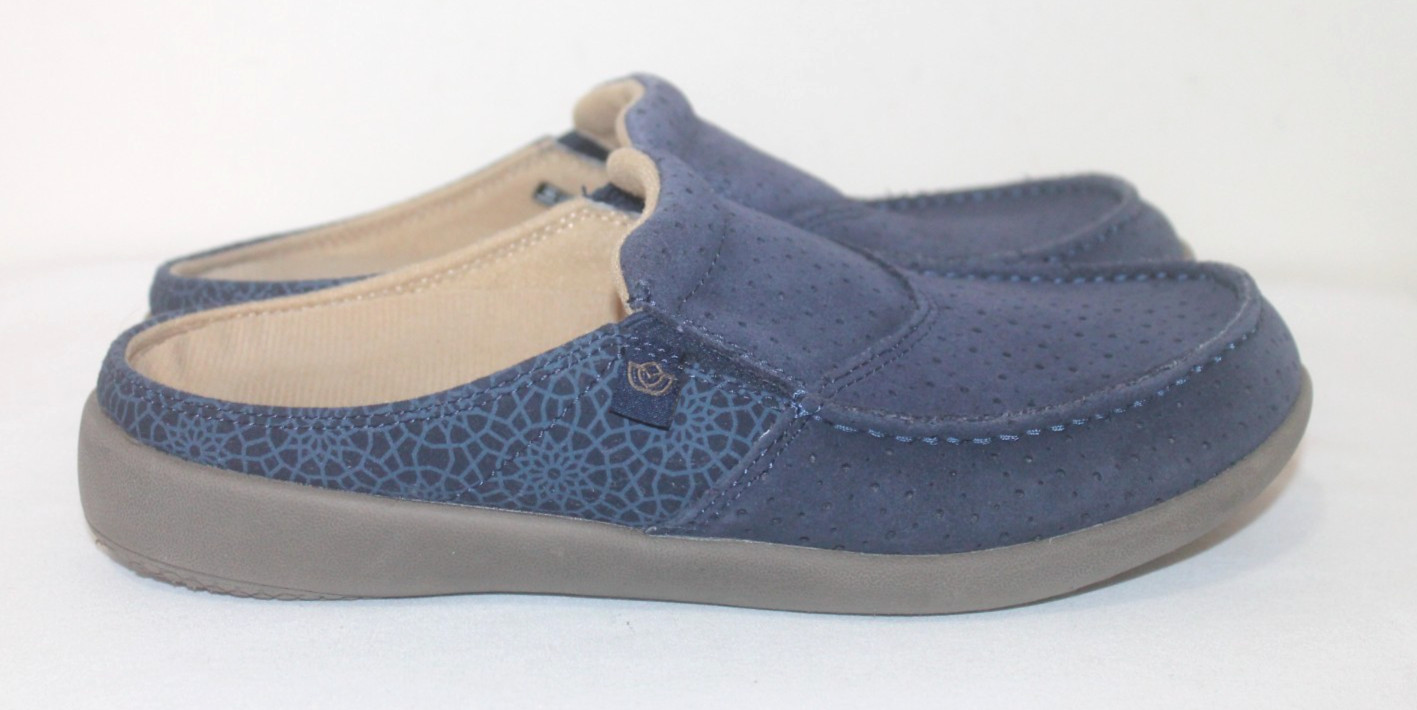 Spenco Siesta Women’s Size 9 US 39.5 EU Mules Blue Nubuck Slip On Shoes Comfort