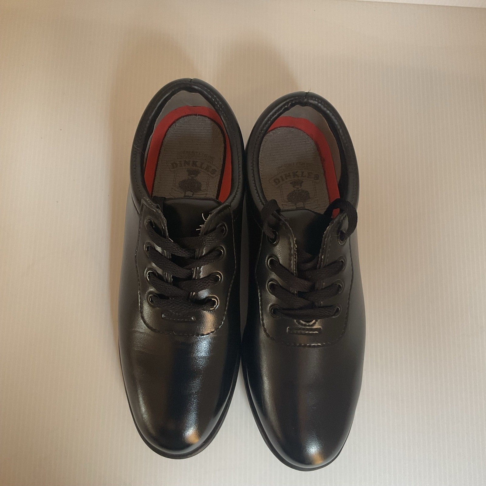 Dinkles Kids Black Dress Shoes Oxford Uniform School Shoes Size 3.5 Youth