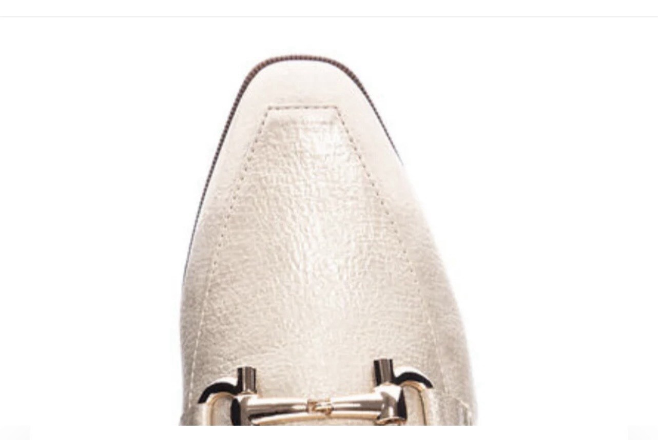 CL- Chinese Laundry Score Mule in Textured Glitz Gold New In Box Size 6-1/2
