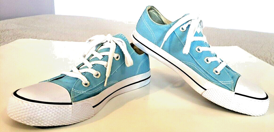 AIRWALK Light Blue Canvas Sneakers Lace Up Casual Low Top Women’s SIZE 10