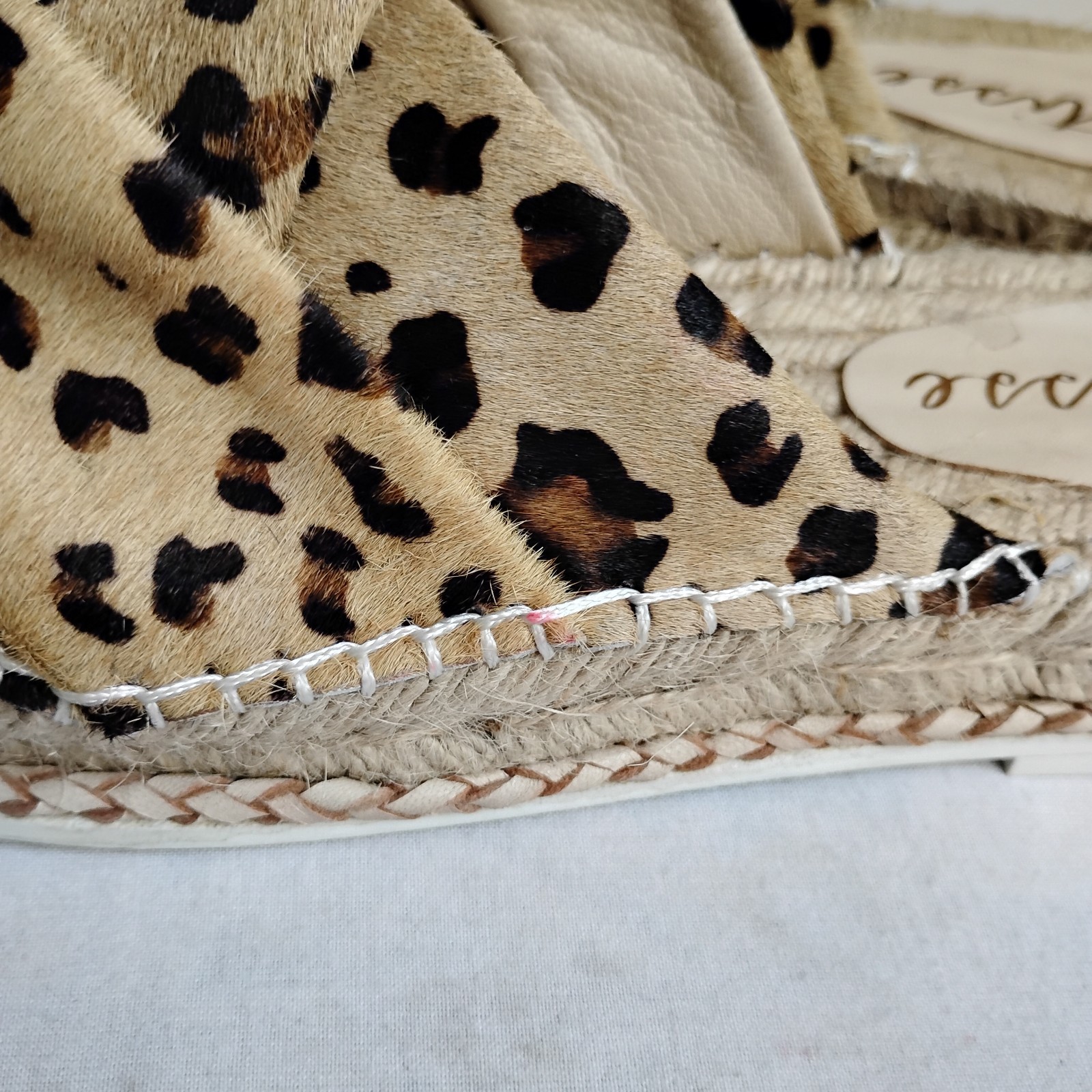 Matisse Sandals 7 M Leopard Print Cruise Espadrille Slip On Bohemian Boho Beach