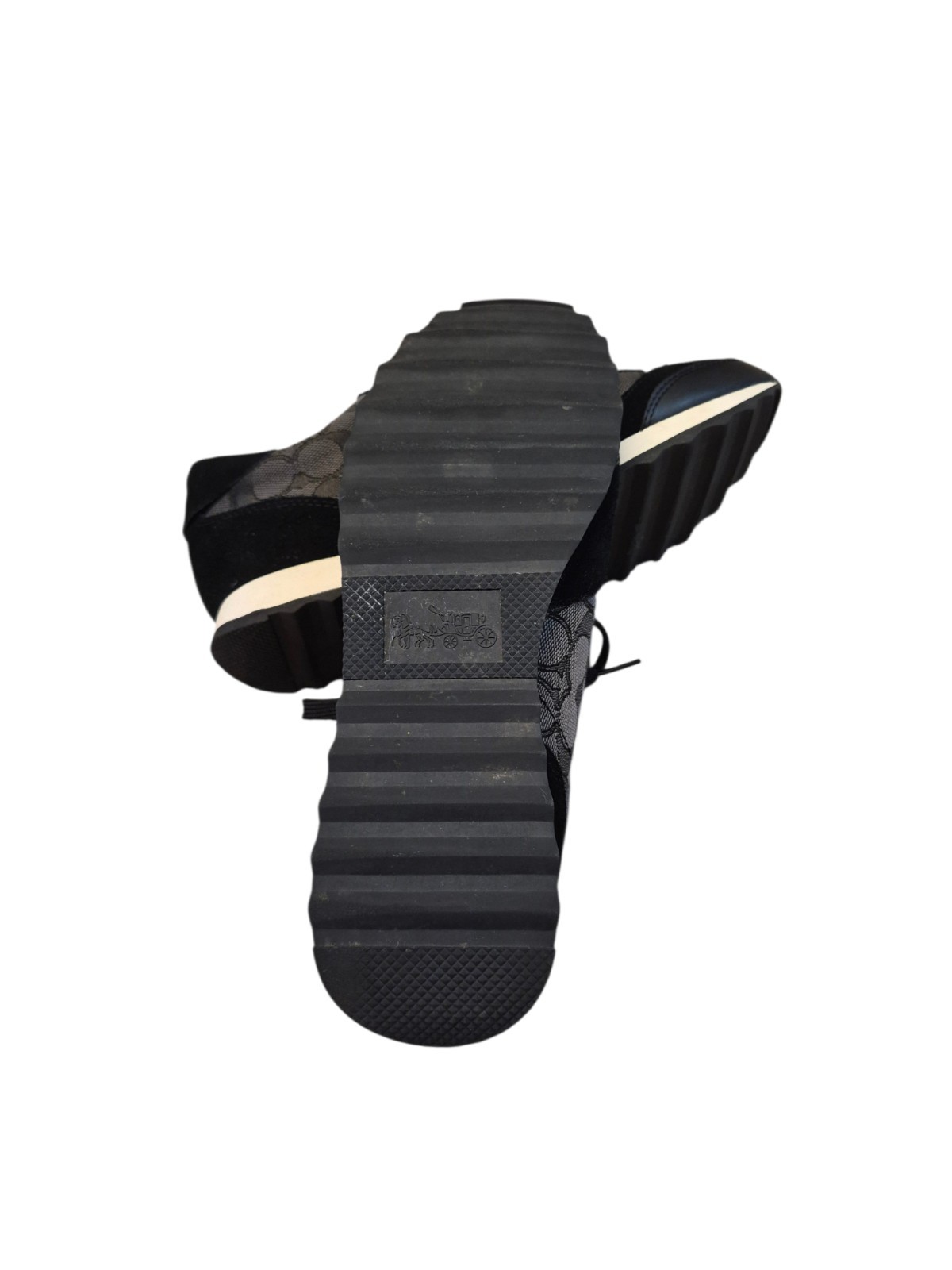 COACH Mason Signature Black Suede White Sneakers Womens 9