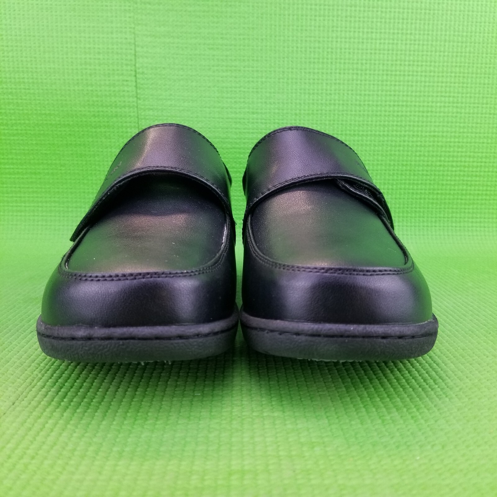 ✅PEDASVON Nursing Restaurant Comfort Shoes Womens 8.5 Black Leather Light Loafer