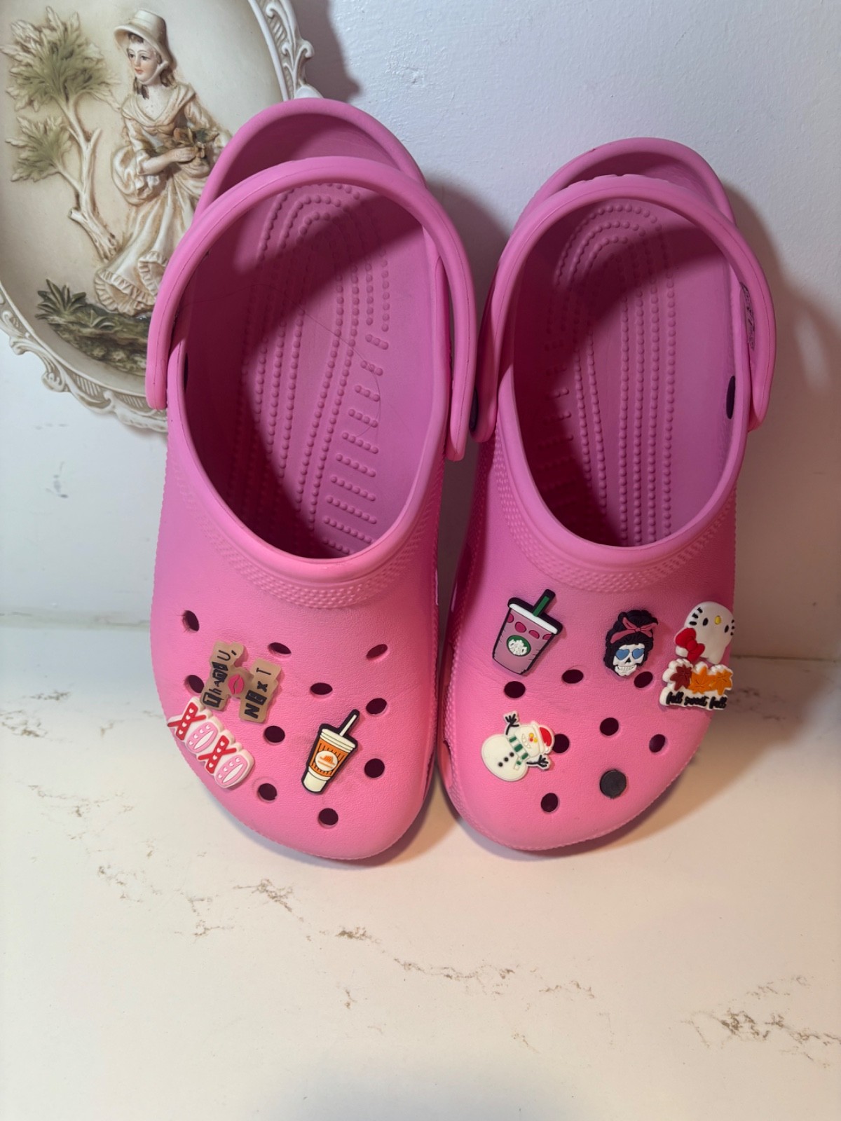 Crocs Womens Shoes Size 9 Pink Rubber Activewear Slip Ons