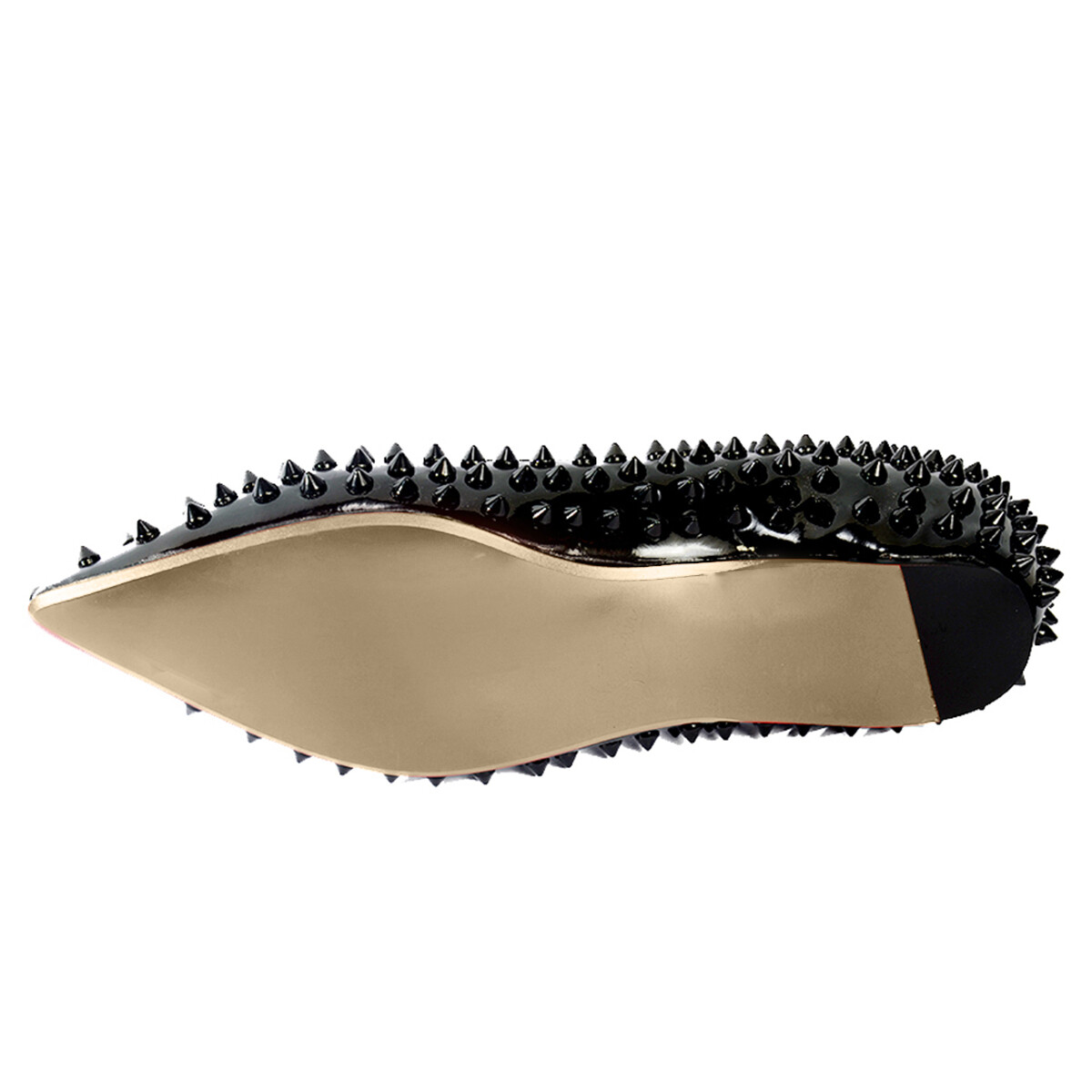 Onlymaker Ladies Pointed Toe Rivet Studded Ballet Flat Casual Comfortable Shoes