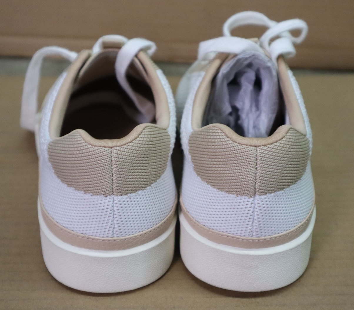 Vionic Galia Knit Lace-Up Sneakers White & Beige Women’s Size 8.5W