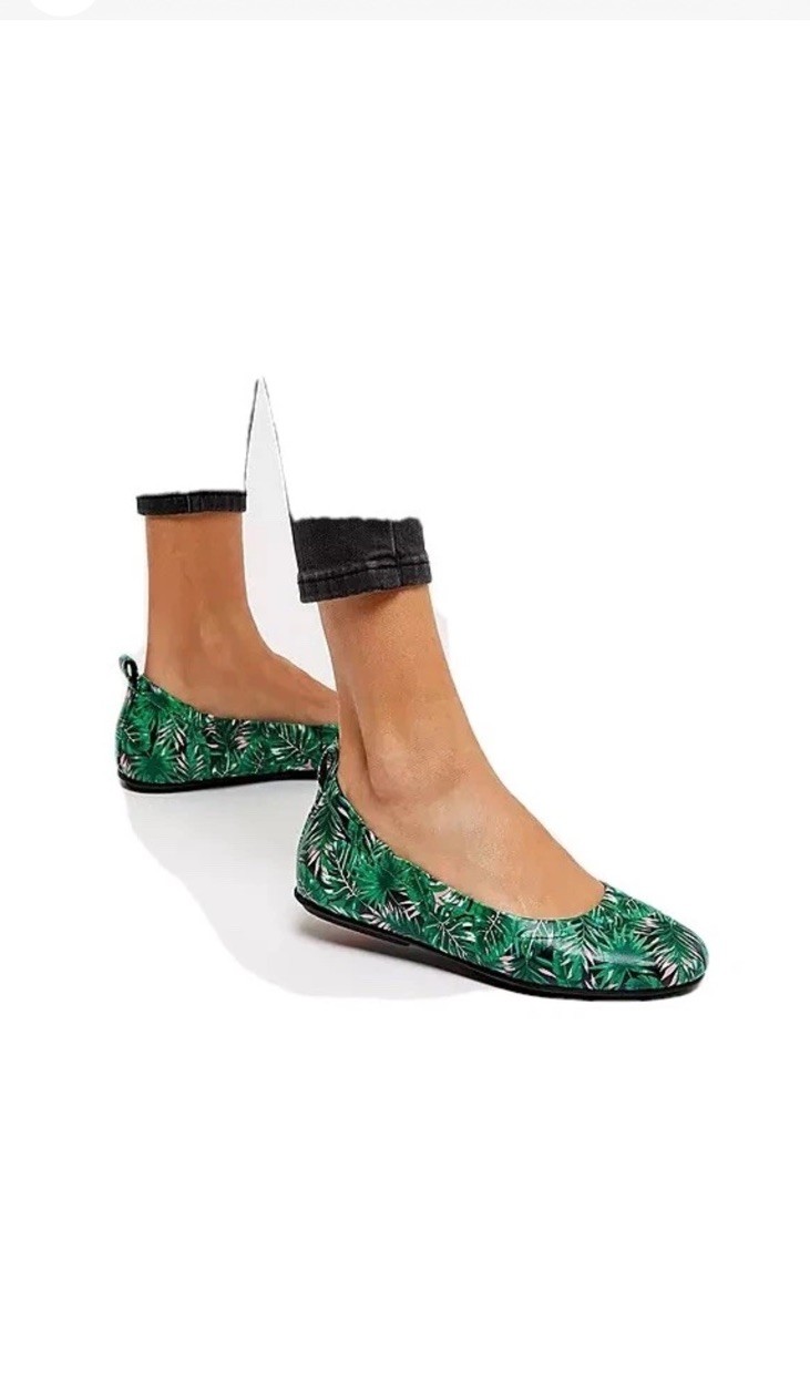 FITFLOP Allegro Jungle Print Ballerina Flat Shoes Comfort Leather