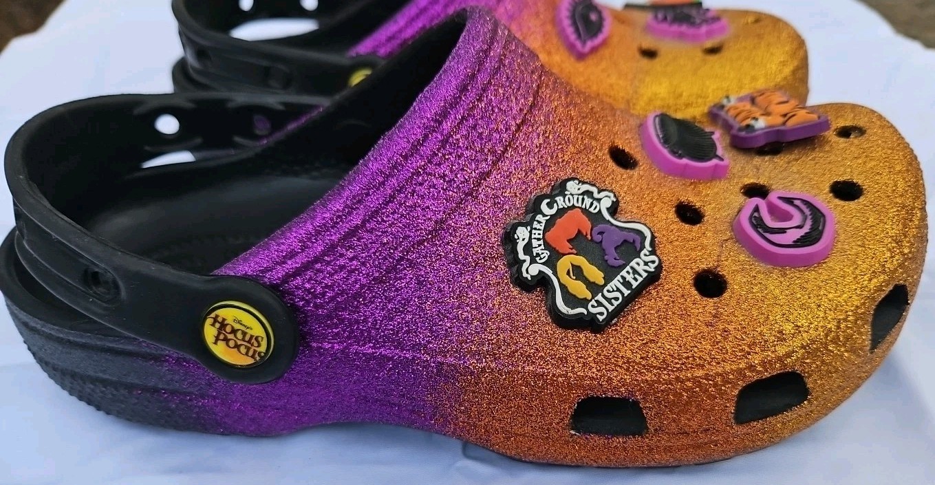 CROCS DISNEY HOCUS POCUS Glitter Classic Halloween Clogs Jibbitz M4 W6