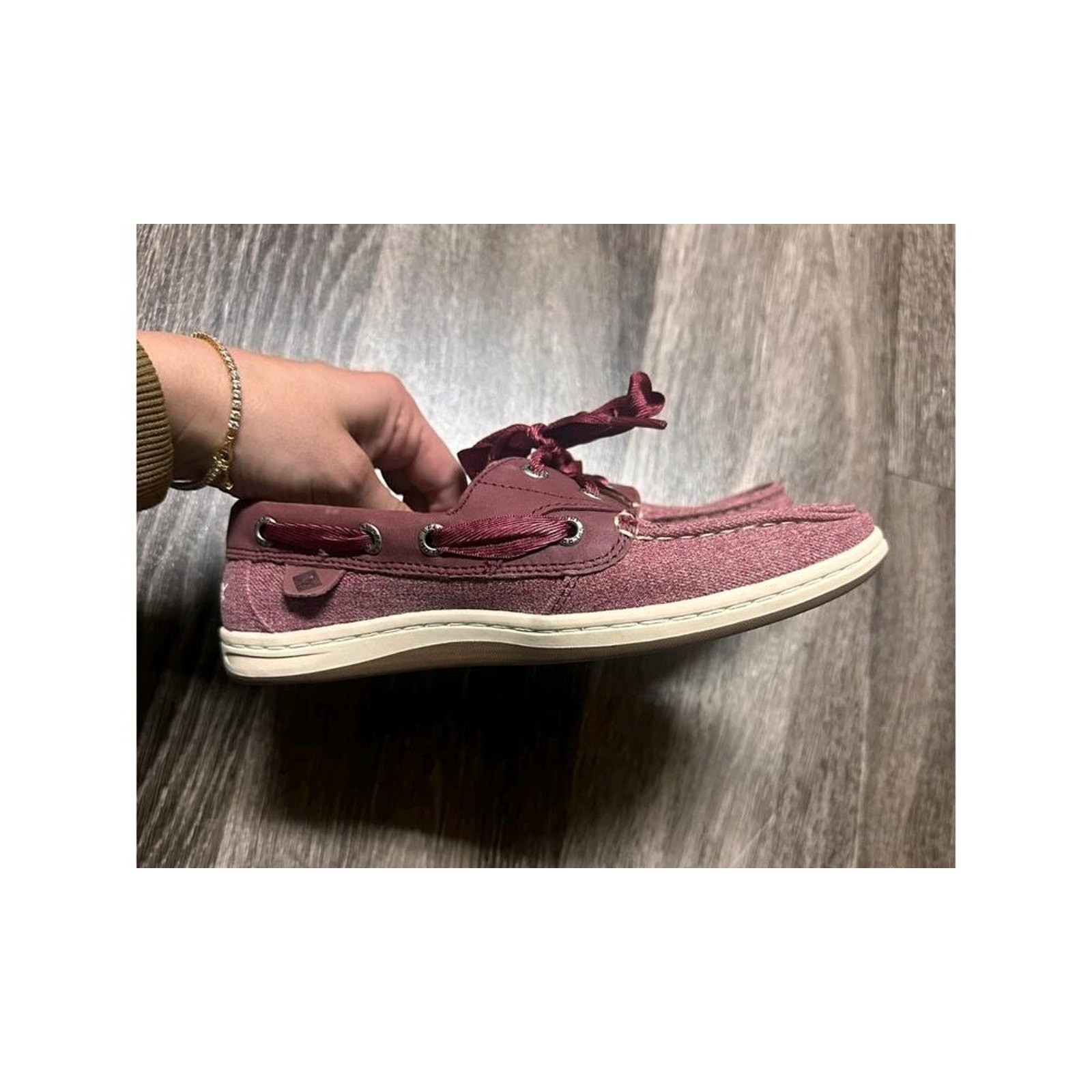 Sperry Top-Sider Koifish Women’s Boat Shoes Burg Glitter Lace-Up Loafers US 5.5
