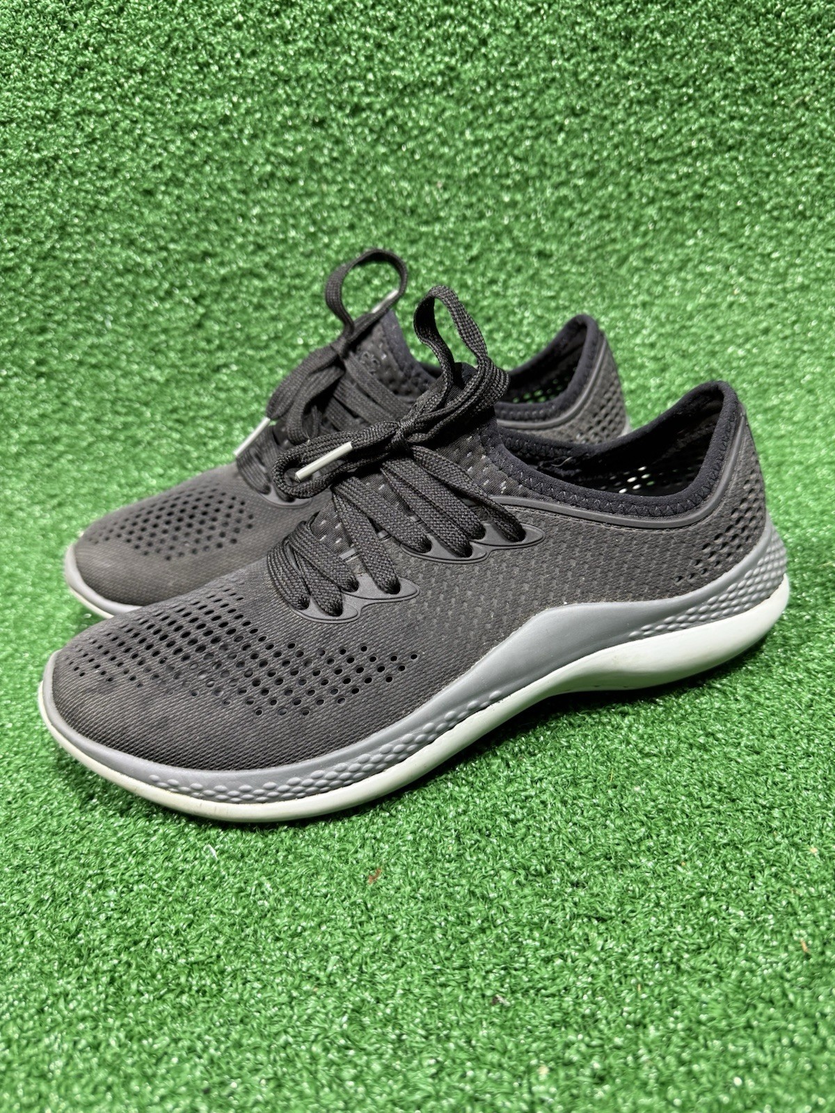 Crocs Womens Literide 360 Pacer 206705 Black Casual Shoes Sneakers Size 7 Clean!