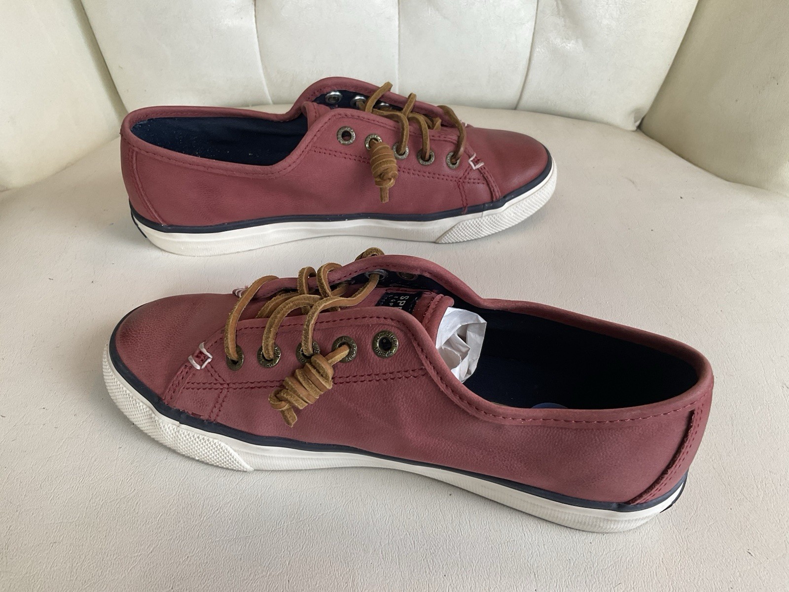 Sperry Top-sider Sea Coast Pink Salmon LeatherBoat shoes Sneakers Womn’s Sz. 7.5