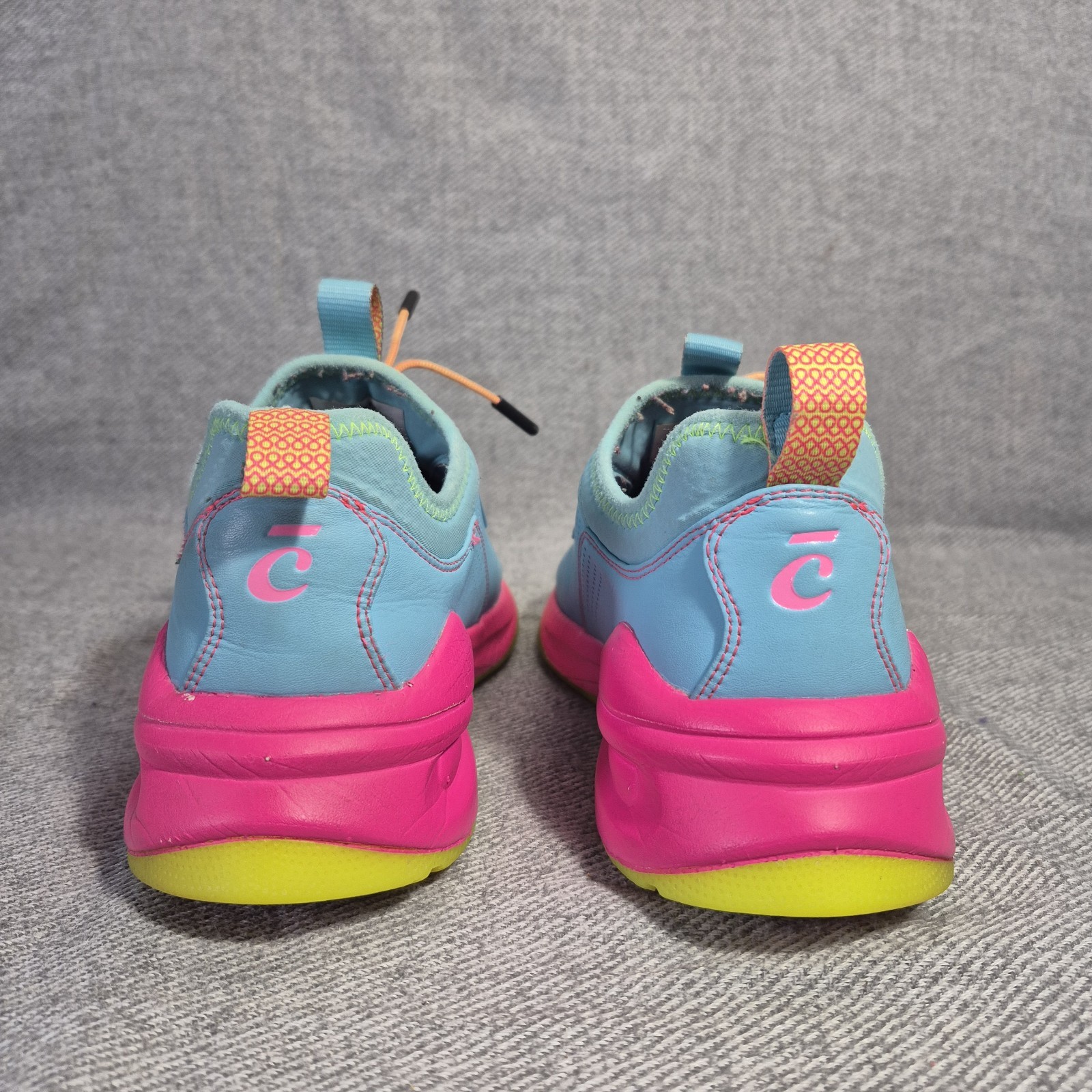 Clove Supernova Nursing Shoes Turquoise Blue Pink Slip On Sneaker Drawstring 7