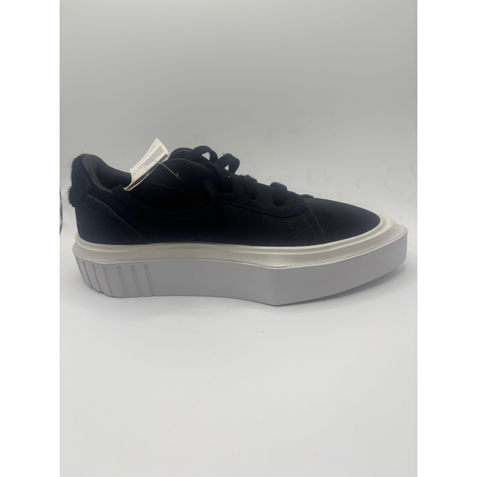 Adidas Sleek Super Platform Sneakers Core Black EE7037 Suede Pony Hair 6