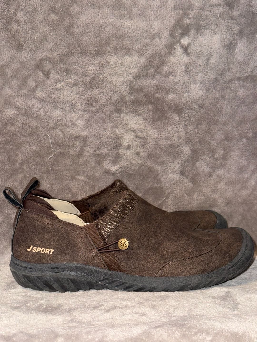 JSport by Jambu Alice Brown Faux Fur Slip-On Winter Clogs