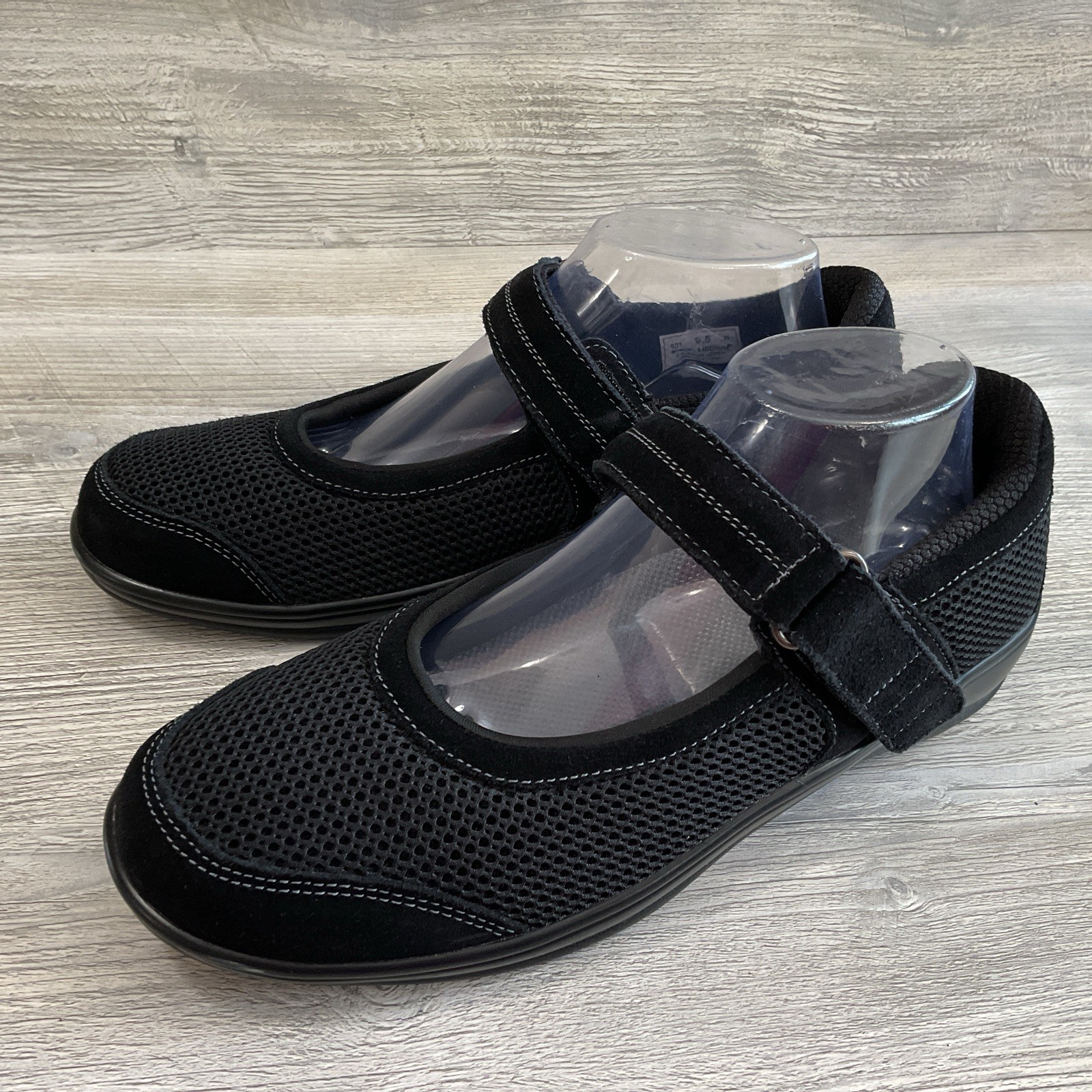 Orthofeet Chattanooga Mary Jane Shoes Women 9.5B Black Leather Mesh Orthotic 851