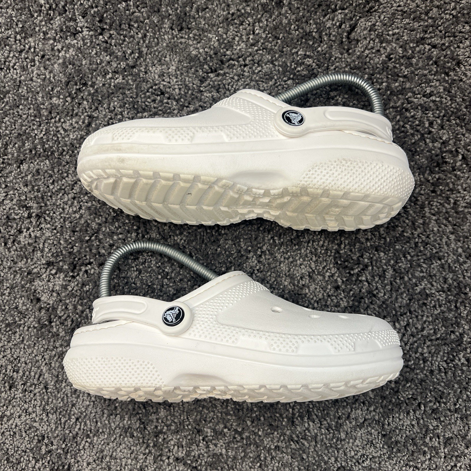 Crocs Dual Comfort Casual Unisex Adult White Lined Slip On Clogs Size M 4 W 6