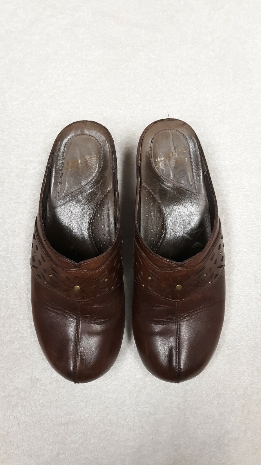 Dansko Shyanne Brown Leather Slip On Comfort Clogs Euro 39 Preowned