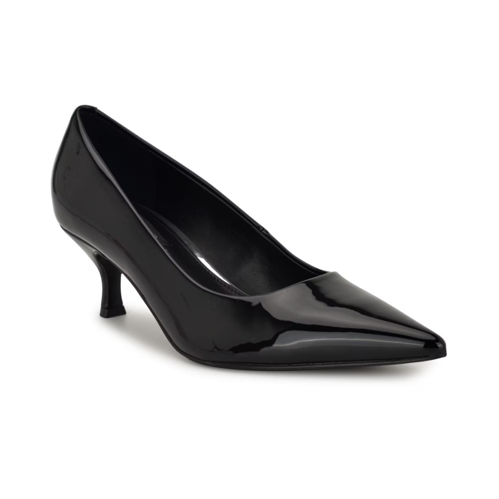 Women’s Nine West Sisko Tapered Kitten Heel Pumps Black Patent