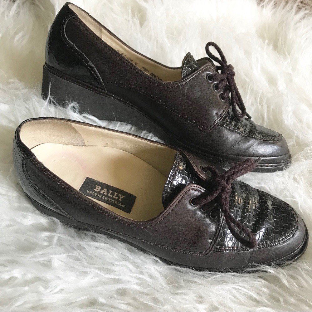 Bally Brown leather/patent leather shoes