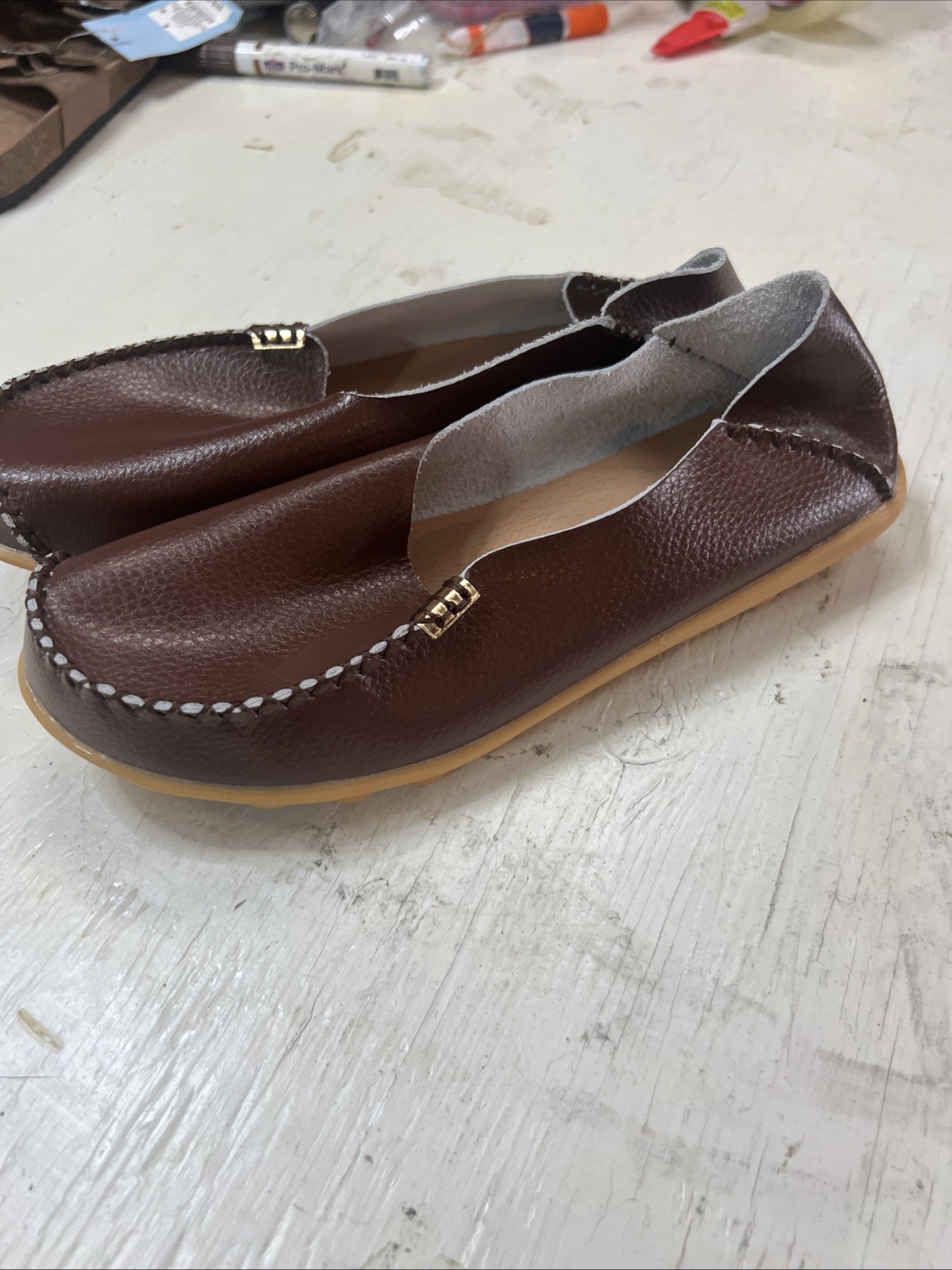 Venus Celia Loafer Women’s Brown Leather Flats Size 43 US 10.5 – Comfort Walkin