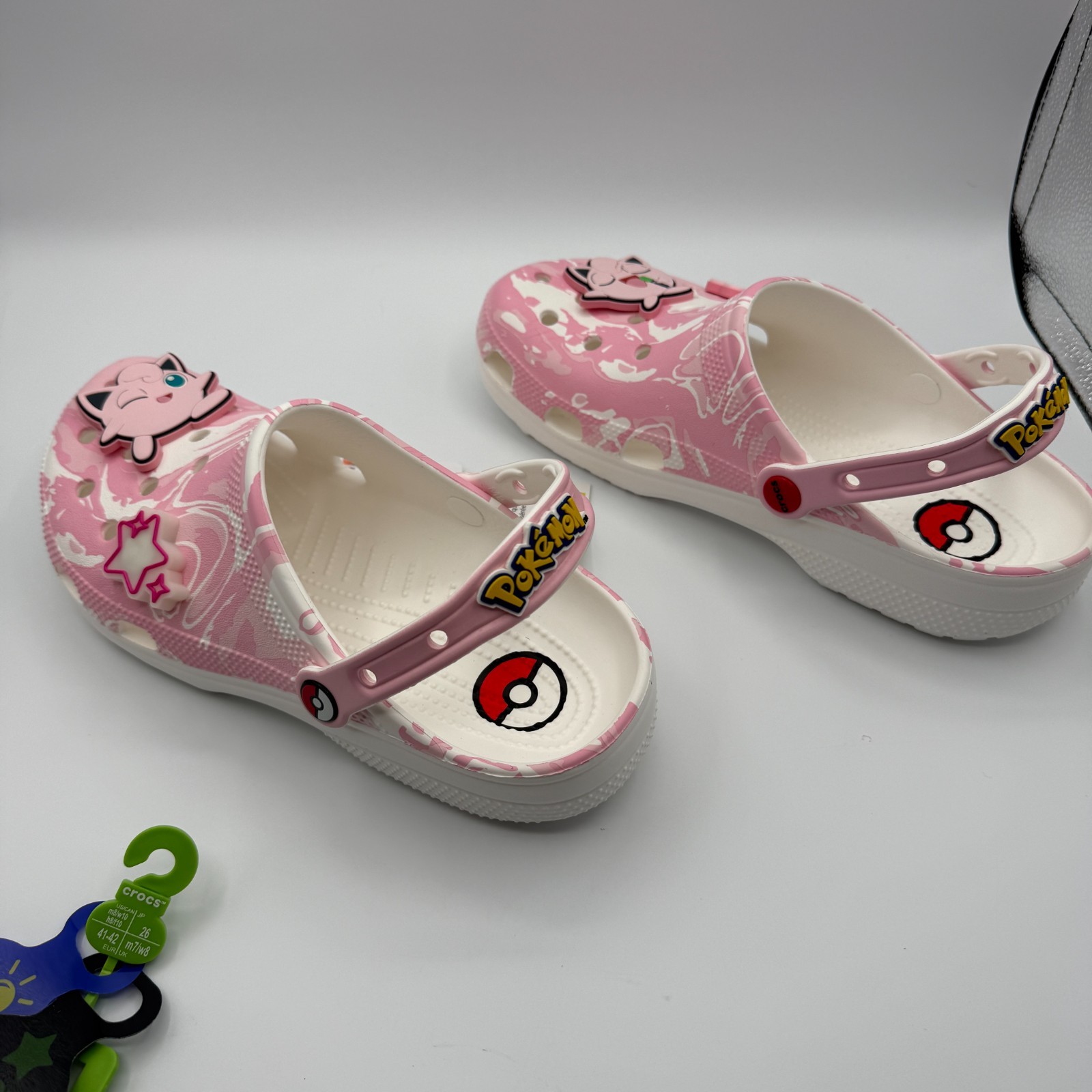 Crocs JigglyPuff Pink/Multicolor Classic Crocs M8/W10 NWT Lights Up/Glow (B-46)
