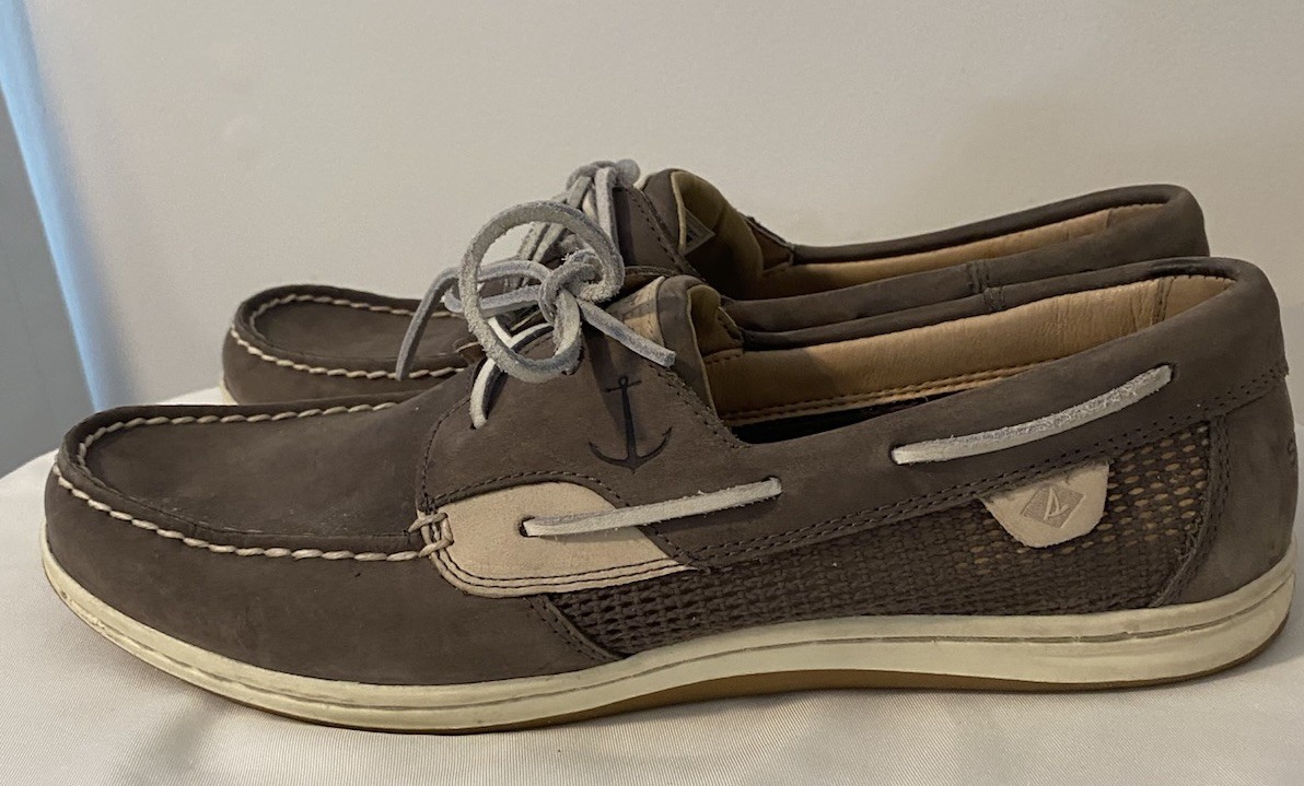 Sperry Womens Koifish Mesh in Gray Size 11 Boat Dock Lace Up Sts83159 Suede
