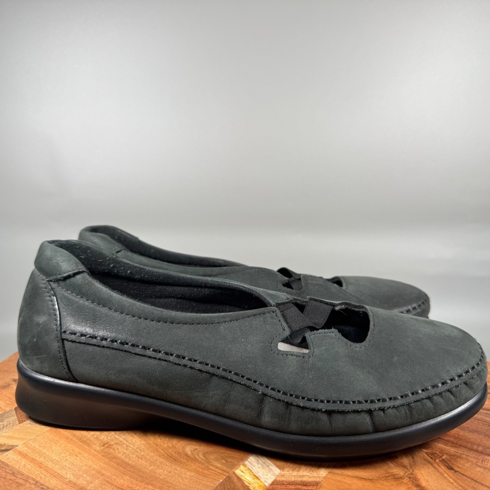 SAS Step Out Black Leather Mary Jane Loafers Tripad Comfort Shoes Womens 8