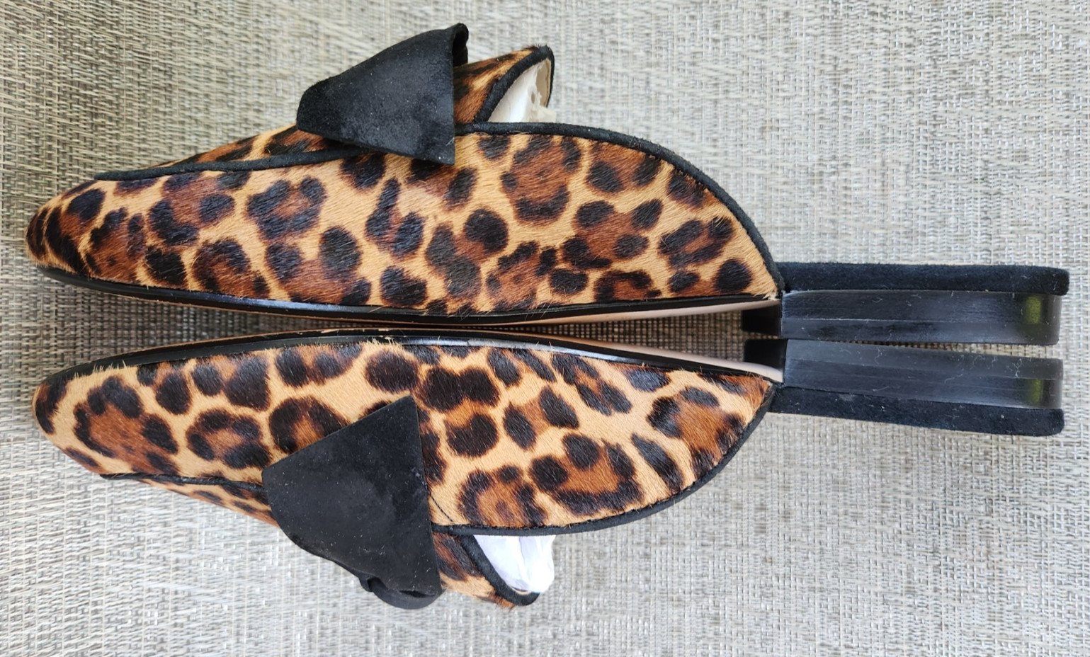 ANN TAYLOR CLOGS, Dyed Leopard Calf Hair Mules, Women’s 10 Medium