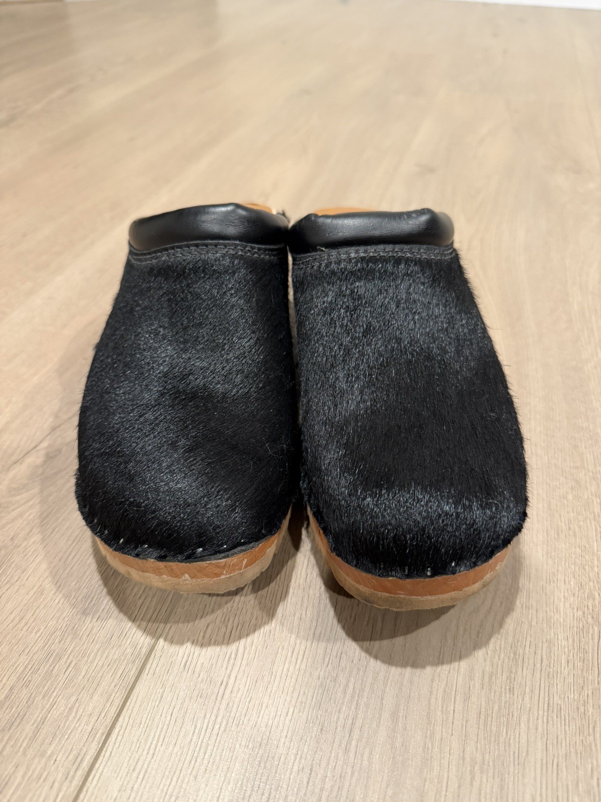 Troentorp clogs black pony hair Rembrandt Swedish Size 39 W9 M6