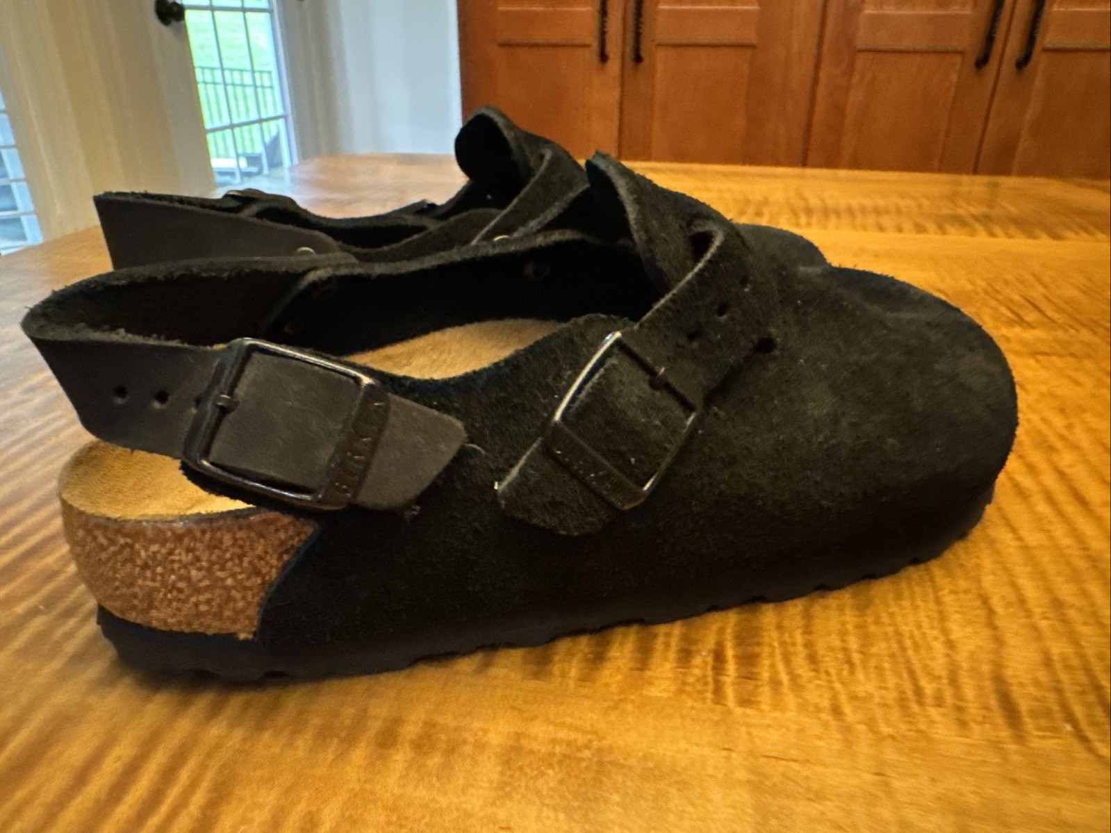 Birkenstock Tokio Size US 5-5.5 EU 36 Clog Mules Shoes Black Suede