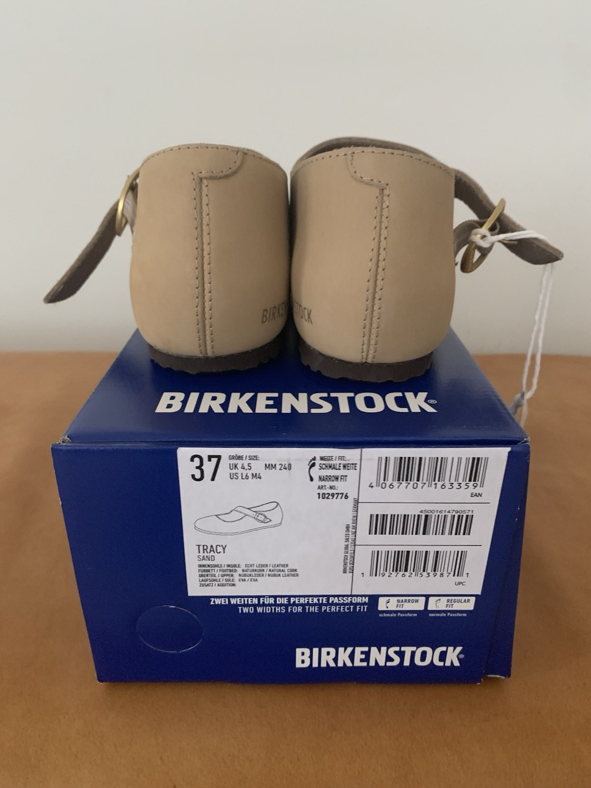 Birkenstock Tracey Suede Mary Jane Beige 37 Narrow Fit