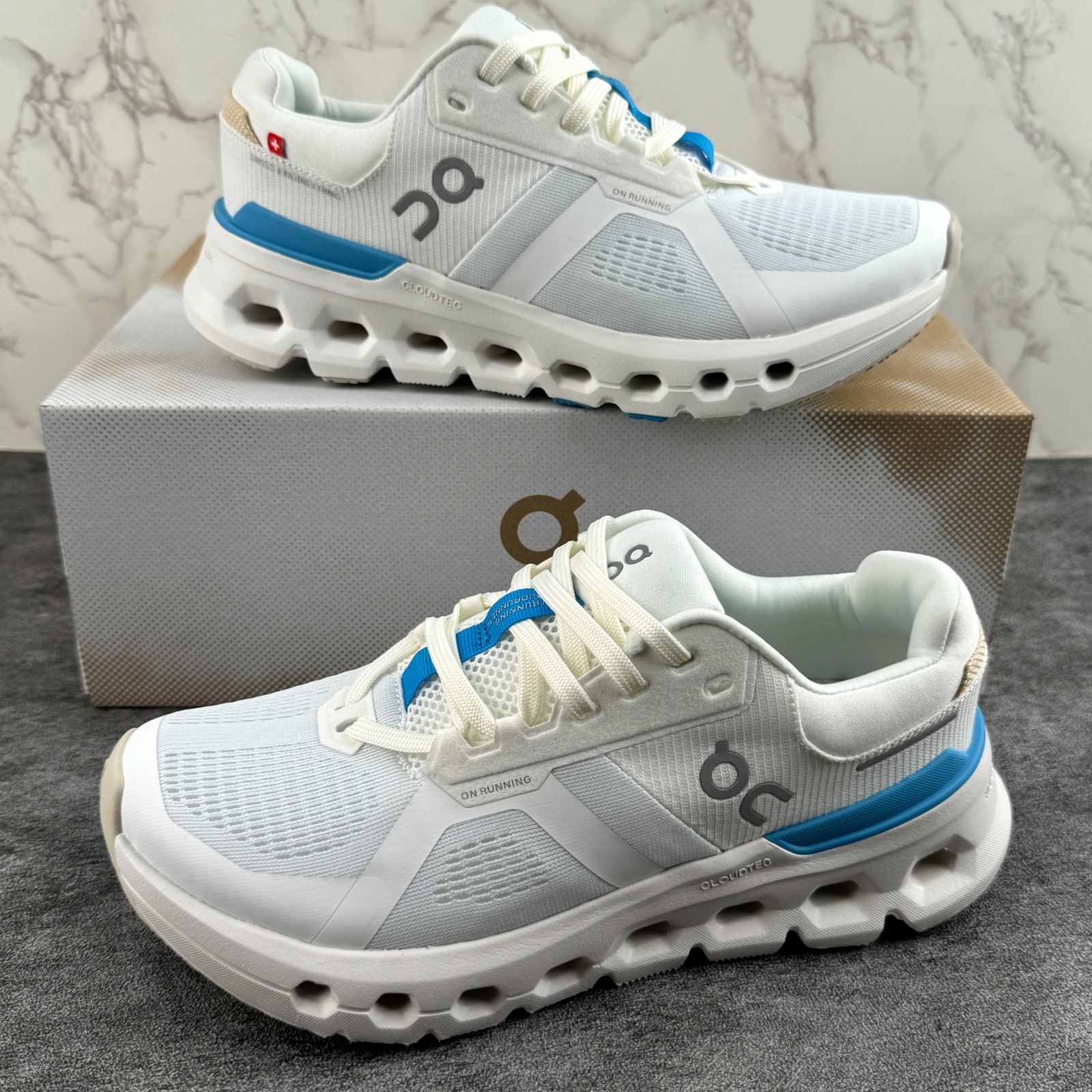 NEW On CLOUDRUNNER 2 Women’s Running Shoes White/Blue US Sizes 6-9.5