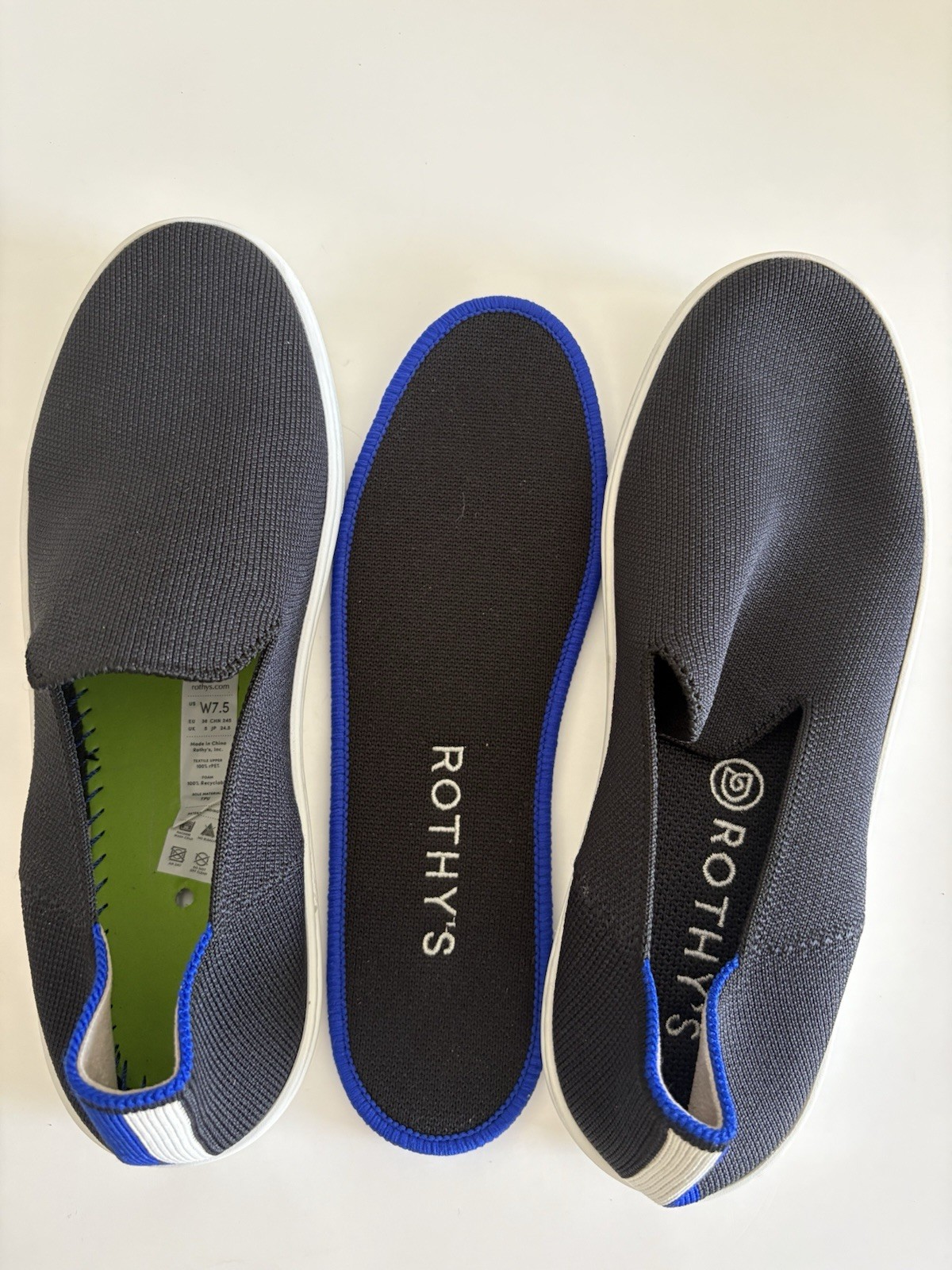 Rothy’s The Original Slip On Women’s Shoes Size 7.5 NEW With Insoles Black
