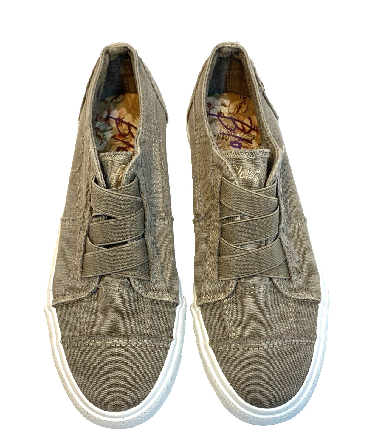 Blowfish Malibu New Distressed Canvas Slip-On Comfy Sneaker Womens Sz 7.5 M