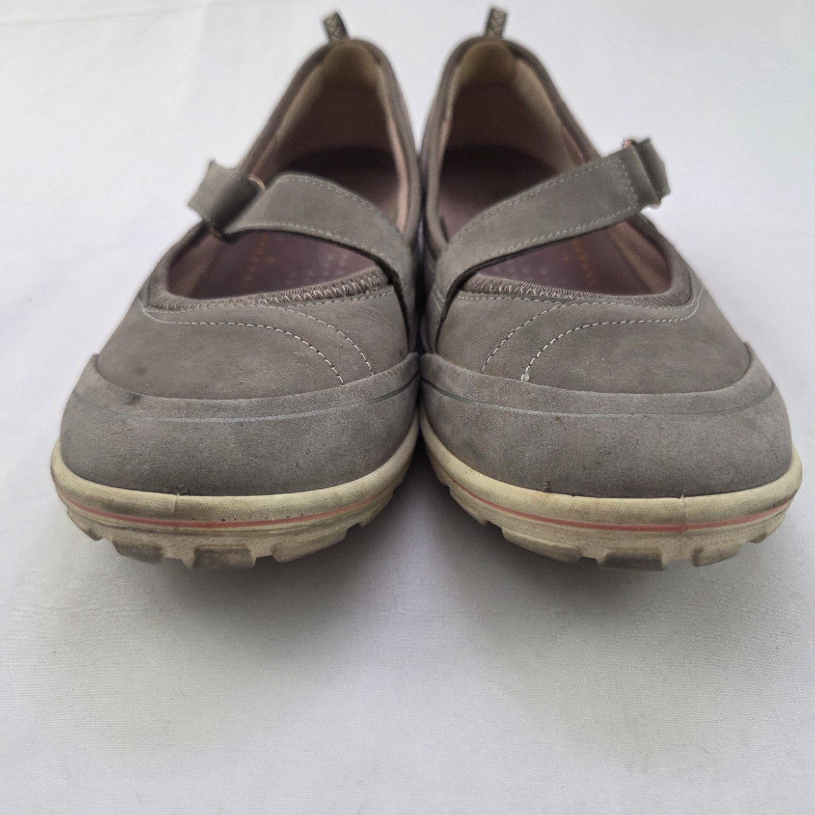 ECCO Mary Jane Sneakers Women’s Size 40 / 9.5 Gray Brown Hook & Loop Comfort