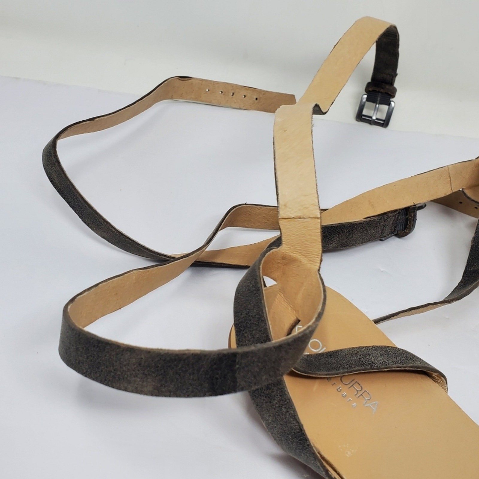 Koolaburra By UGG Acacia Leather studded ankle wrap strap sandal Great conditio