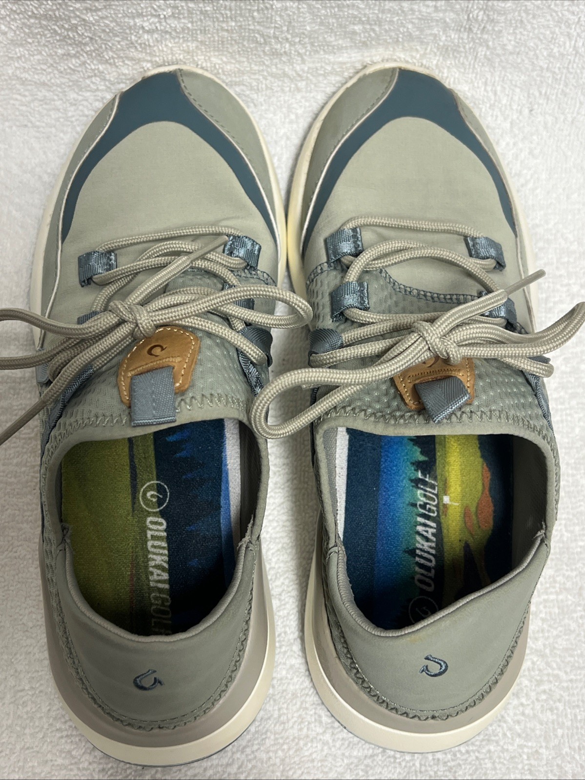 OluKai Kawela Women’s Breathable Golf Shoes Size 7 Sage Dusk