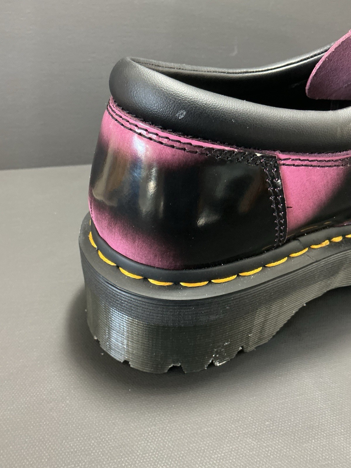 Dr. Martens 8053 Arcadia Leather Quad Platform Shoes Sz 10W/9M Black/Pink *NWD*