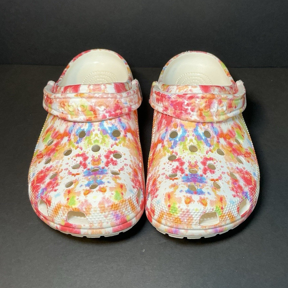 Crocs Classic Clog Unisex Kids US 6 Tie-Dye Multicolor Slip-On Heel Strap