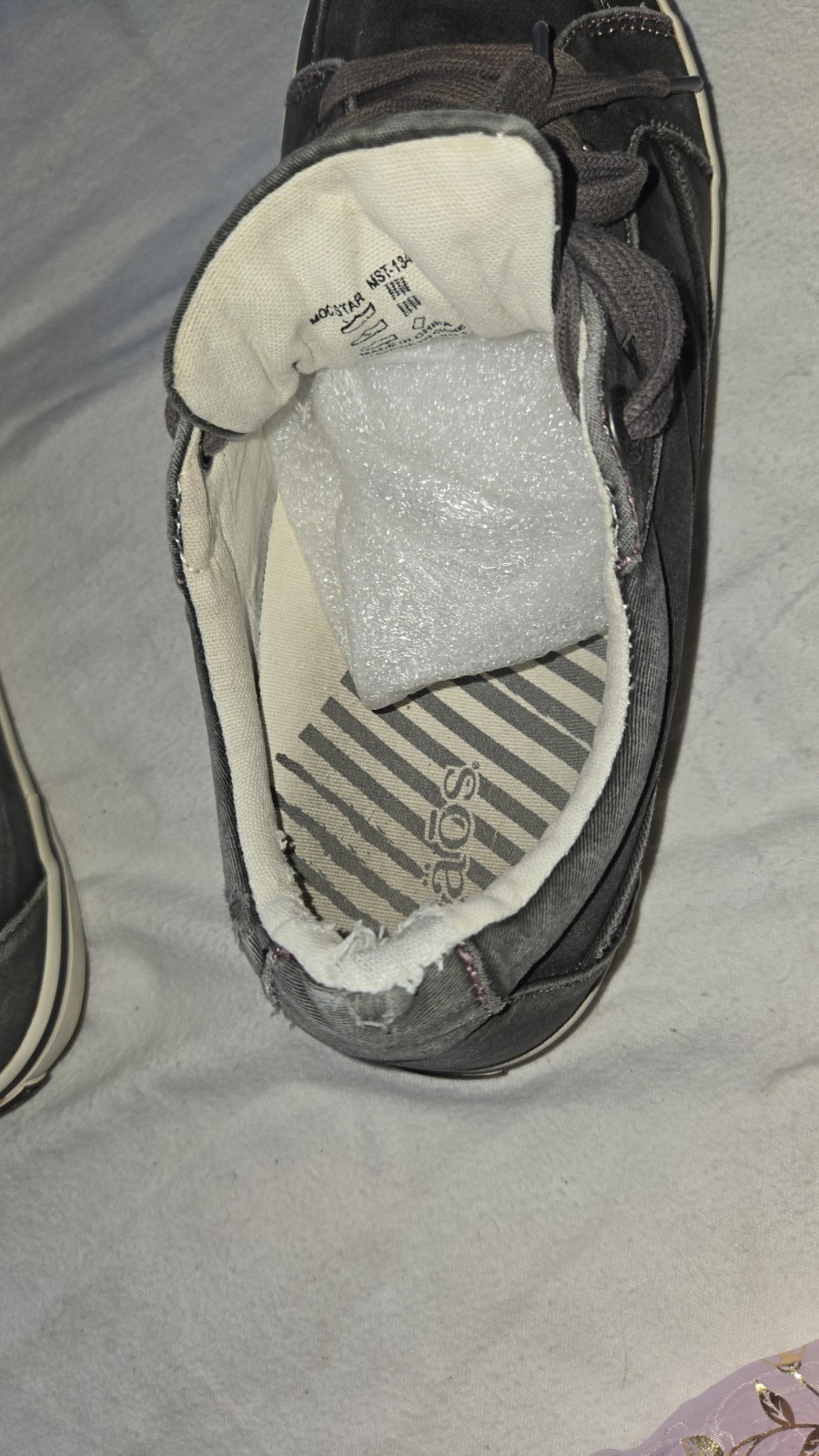 Taos Moc Star Gray Wash Lace Up Canvas Sneakers Shoes Womens Size‎ 9