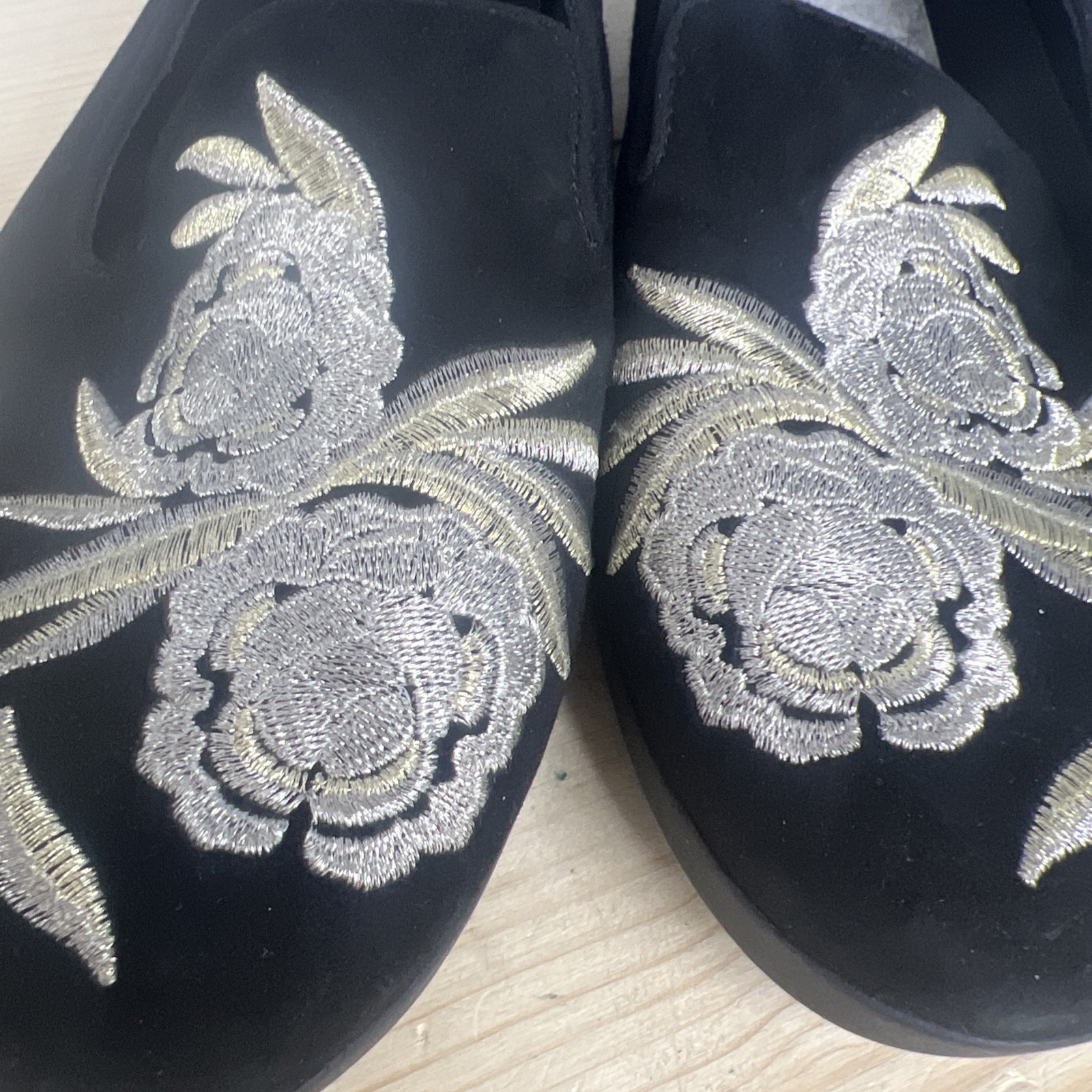 FitFlop Audrey Baroque Velvet Smoking Slippers Loafer Comfort Shoes WM Sz 8.5