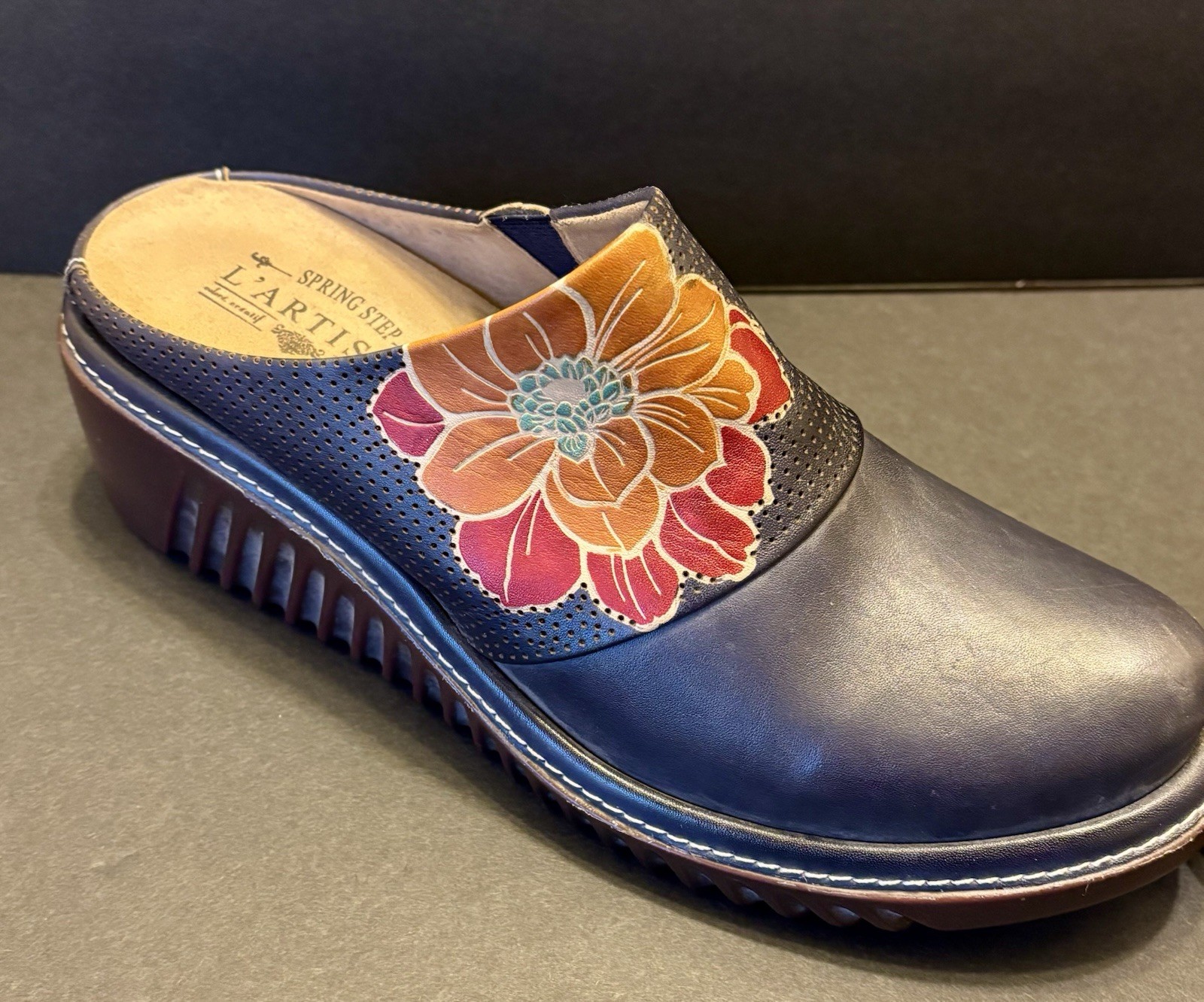 Spring Step L’Artiste Women’s Foresee Navy US 9.5/10 EU 41 New Wearable Art Boho
