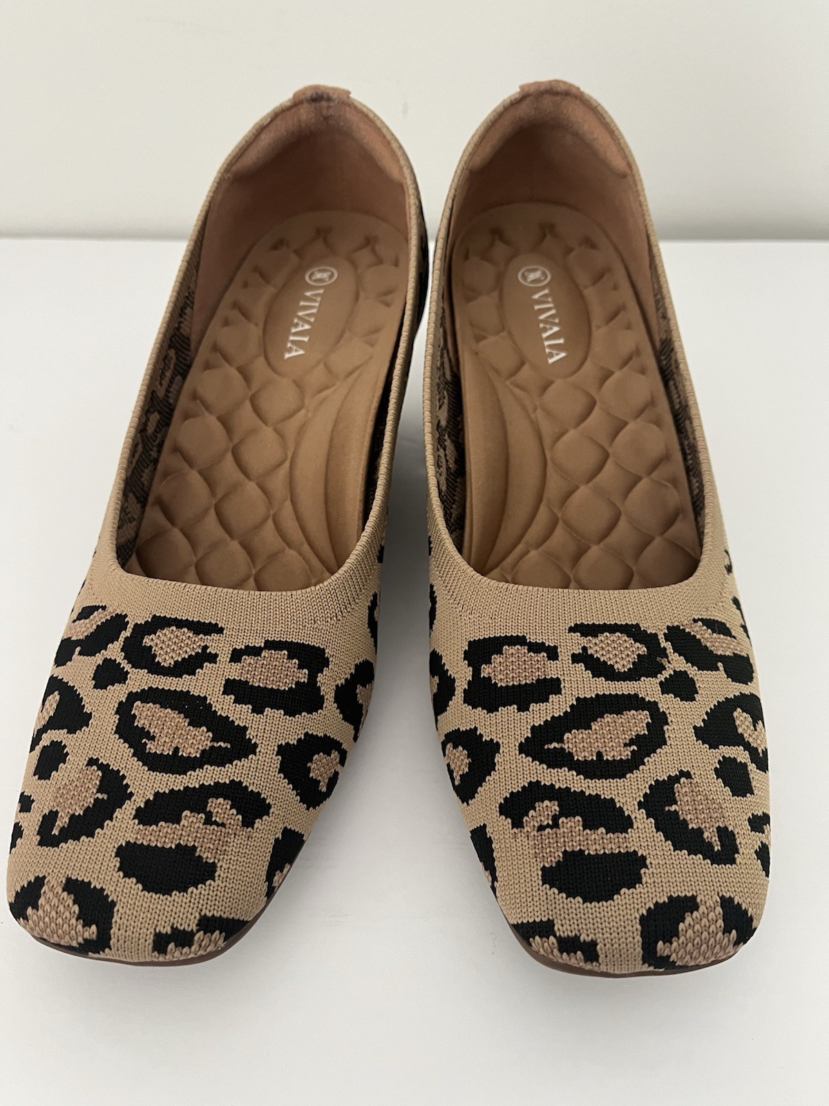 Vivaia Margot Leopard Knit Pro Wedge Slip On Shoes Square Women’s EU 40/US 9-9.5