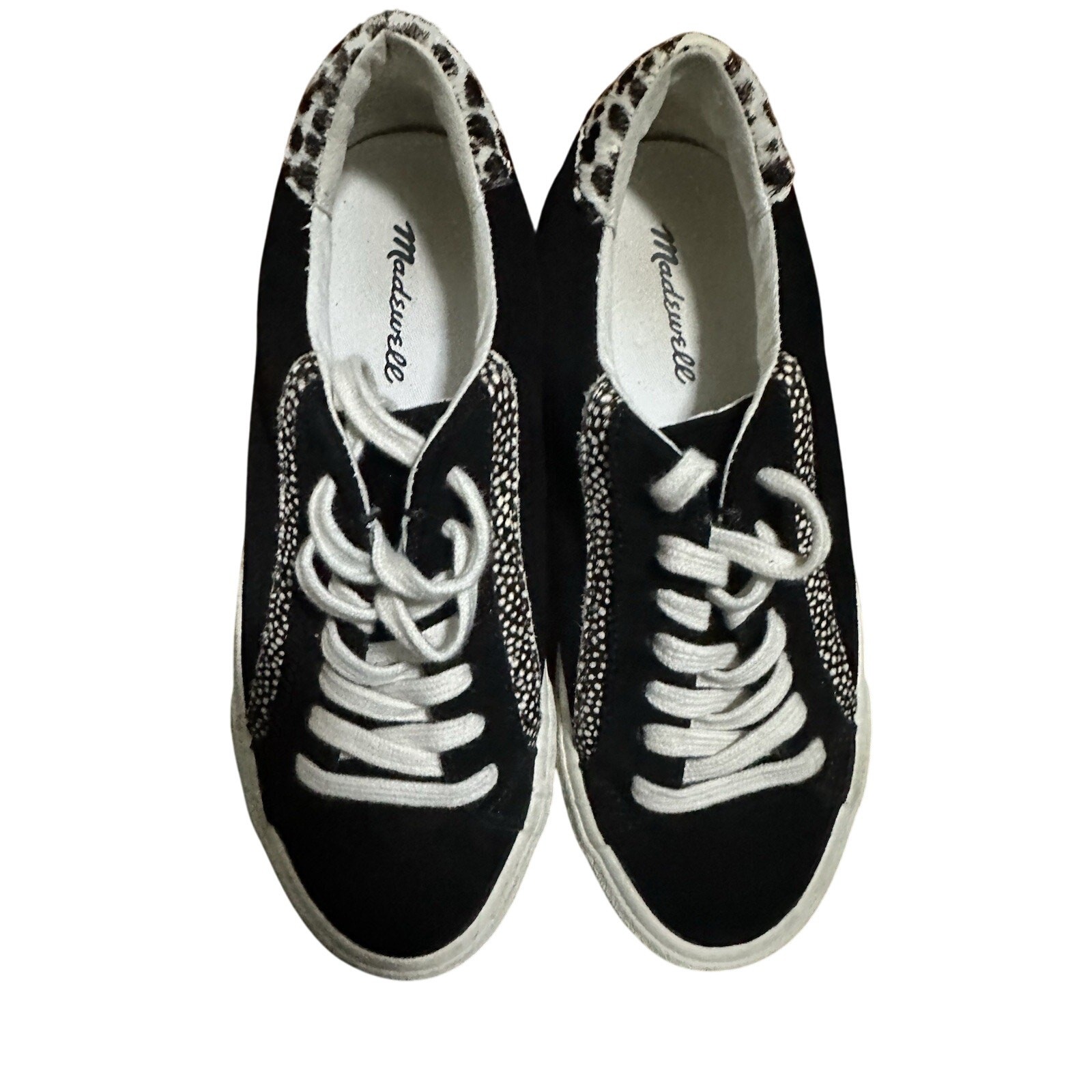 Madewell Sidewalk Low-Top Sneakers in Suede Spotted Calf Hair Size women Size 6