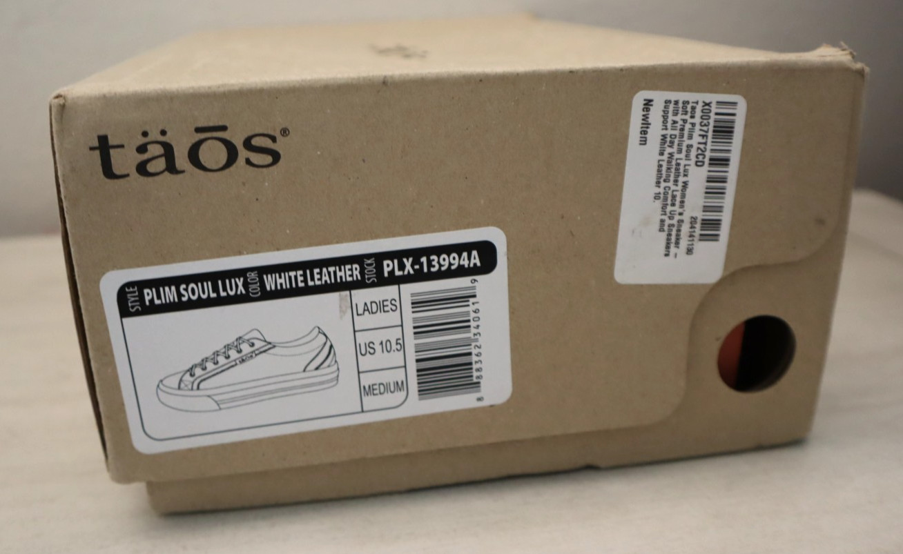Taos PLX-13994A Women’s Sz 10.5M White Leather Plim Soul Lux Sneakers Shoes $170