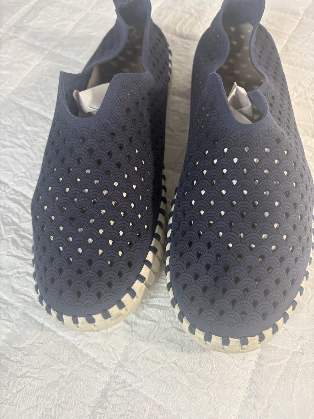 Ilse Jacobsen Tulip Navy Perforated Slip On Comfort Shoes Size EU 41 US 10