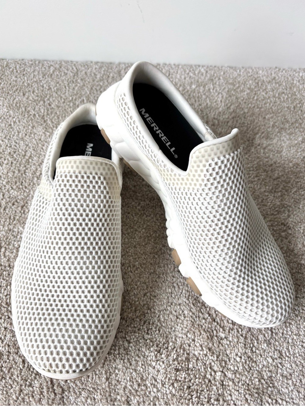 Merrell White Bora Slide Vent Slide On Shoes Moccasin Comfort Cushion Walking