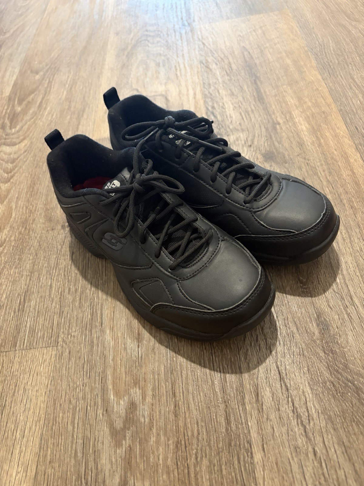 SKECHERS Relaxed Fit Black Low Top Sneakers Lace-Up Rubber Outsole Foam Insole