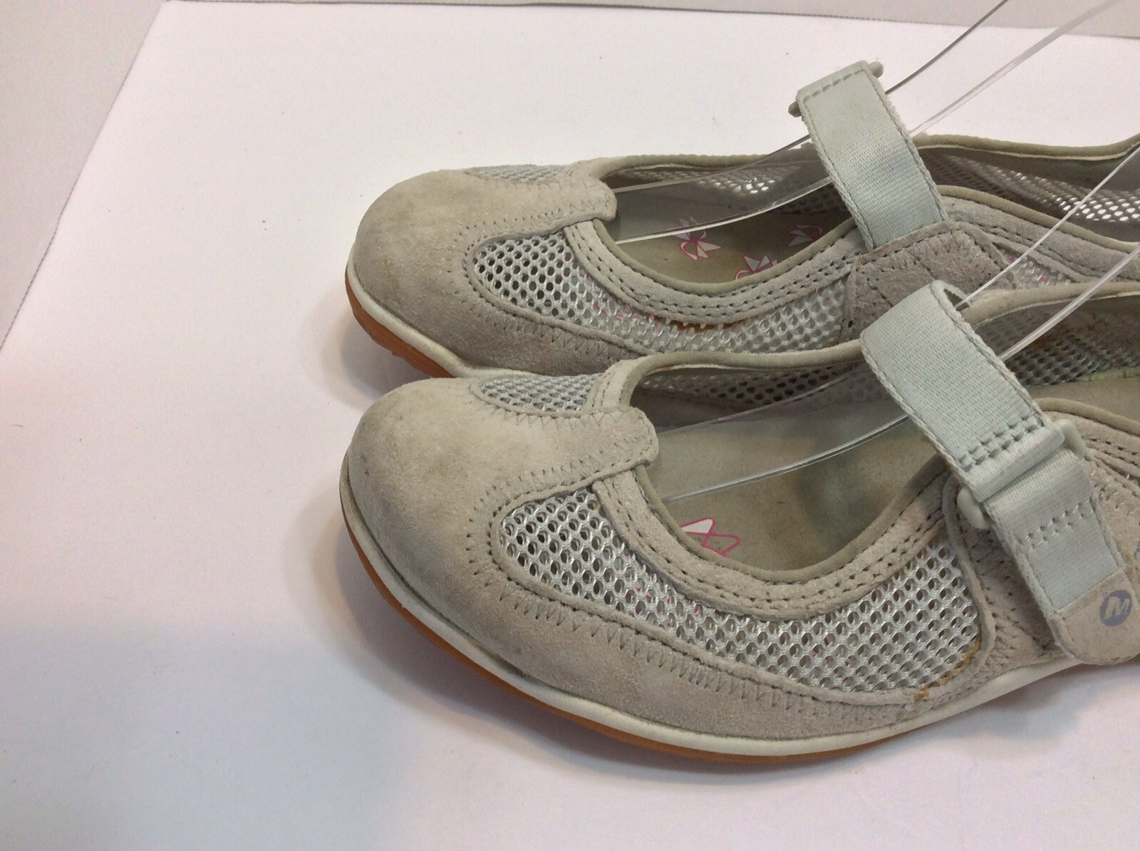 MERREL Air Cushion Gray Mesh/Suede Mary Jane Comfort Women Shoes Size US8 UK5.5